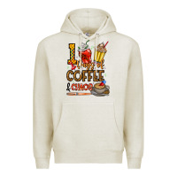 Oatmeal Heather 100. Days Of Coffee  Chaos Premium Hoodie - CowhideDigitalArt