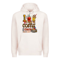 Pale Pink 100. Days Of Coffee  Chaos Premium Hoodie - CowhideDigitalArt