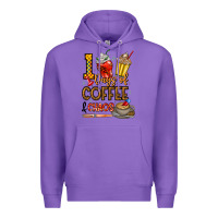 Purple 100. Days Of Coffee  Chaos Premium Hoodie - CowhideDigitalArt