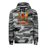 Slate Camo 100. Days Of Coffee  Chaos Premium Hoodie - CowhideDigitalArt
