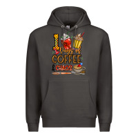 Smoke 100. Days Of Coffee  Chaos Premium Hoodie - CowhideDigitalArt