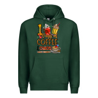 Sports Green 100. Days Of Coffee  Chaos Premium Hoodie - CowhideDigitalArt