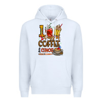 White 100. Days Of Coffee  Chaos Premium Hoodie - CowhideDigitalArt