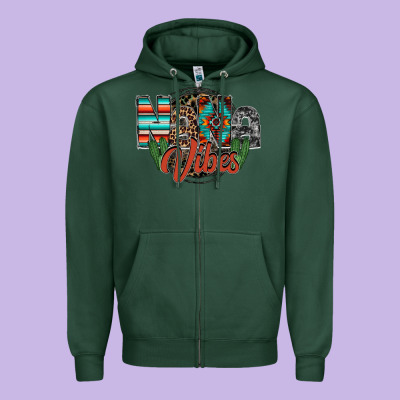 Nana Vibes Zipper Hoodie Designed By Racoondesign