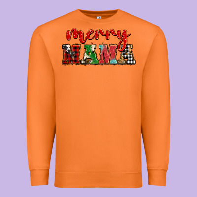 Christmas Merry Mama Premium Sweatshirt Designed By Barkaloodesign
