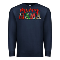 Navy Christmas merry mama Premium Sweatshirt - BarkalooDesign
