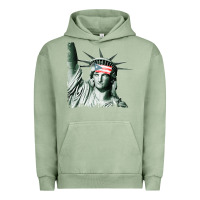 Pigment Oil Green Puerto Rico Resiste Statue of Liberty Puerto Rican Flag Urban Hoodie - trangStudio