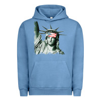 Pigment Pebble Blue Puerto Rico Resiste Statue of Liberty Puerto Rican Flag Urban Hoodie - trangStudio