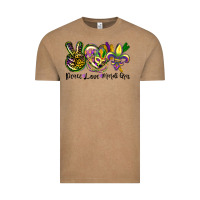 Vintage Coffee peace love mardi gras Vintage Tee - CowGirlArtShop