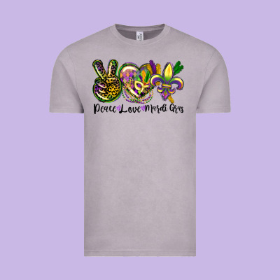 Peace Love Mardi Gras Vintage Tee Designed By Cowgirlartshop