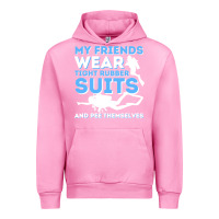 Fuchsia Pink My Friends Wear Tight Rubber Suits  Scuba Diving & Diver Urban Hoodie - trangStudio