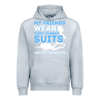 Heather Grey My Friends Wear Tight Rubber Suits  Scuba Diving & Diver Urban Hoodie - trangStudio