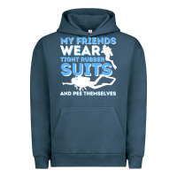 Pigment Midnight Navy My Friends Wear Tight Rubber Suits  Scuba Diving & Diver Urban Hoodie - trangStudio