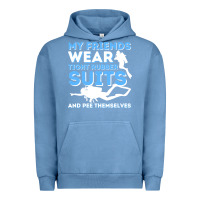 Pigment Pebble Blue My Friends Wear Tight Rubber Suits  Scuba Diving & Diver Urban Hoodie - trangStudio