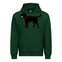 Forest Green Labrador Retriever Fetch, Black Lab Play Ball Urban Hoodie - trangStudio
