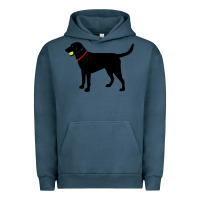 Pigment Midnight Navy Labrador Retriever Fetch, Black Lab Play Ball Urban Hoodie - trangStudio