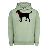 Pigment Oil Green Labrador Retriever Fetch, Black Lab Play Ball Urban Hoodie - trangStudio