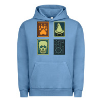 Pigment Pebble Blue Inscryption Psychological Horror Card Categories Game Halloween Scary  Urban Hoodie - trangStudio
