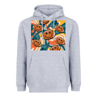 Heather Grey football smiley face Heavyweight Hoodie - BarkalooDesign