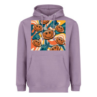 Lavender football smiley face Heavyweight Hoodie - BarkalooDesign
