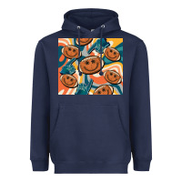 Navy football smiley face Heavyweight Hoodie - BarkalooDesign