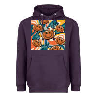 Plum football smiley face Heavyweight Hoodie - BarkalooDesign