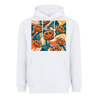 White football smiley face Heavyweight Hoodie - BarkalooDesign