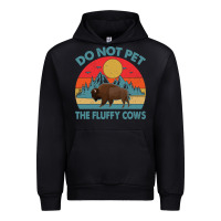 Black Do Not Pet The Fluffy Cows Vintage Urban Hoodie - trangStudio