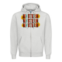 Dove Grey western sunflower Zipper Hoodie - RacoonDesign