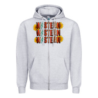 Heather Grey western sunflower Zipper Hoodie - RacoonDesign