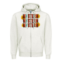 Oatmeal Heather western sunflower Zipper Hoodie - RacoonDesign