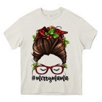 Cream christmas merry mama Heavy Core Tee - Jasminsmagicworld
