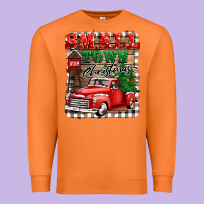 Small Town Christmas Premium Sweatshirt Designed By Barkaloodesign