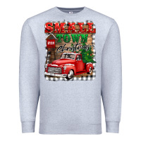 Heather Grey small town christmas Premium Sweatshirt - BarkalooDesign