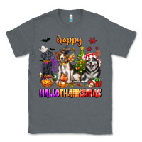 Charcoal Heather happy hallothanksmas dogs Classic Tee - texasbilliewilder