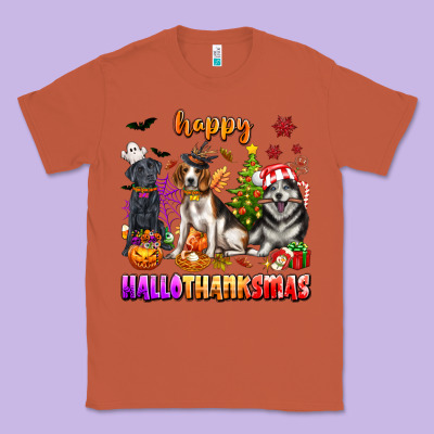 Happy Hallothanksmas Dogs Classic Tee Designed By Texasbilliewilder