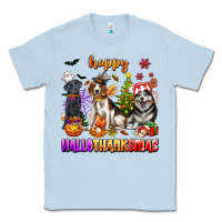 Dusty Blue happy hallothanksmas dogs Classic Tee - texasbilliewilder