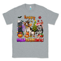 Heather Grey happy hallothanksmas dogs Classic Tee - texasbilliewilder
