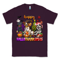 Plum happy hallothanksmas dogs Classic Tee - texasbilliewilder