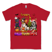 Red happy hallothanksmas dogs Classic Tee - texasbilliewilder