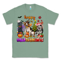 Sage happy hallothanksmas dogs Classic Tee - texasbilliewilder