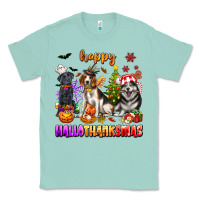 Seafoam happy hallothanksmas dogs Classic Tee - texasbilliewilder