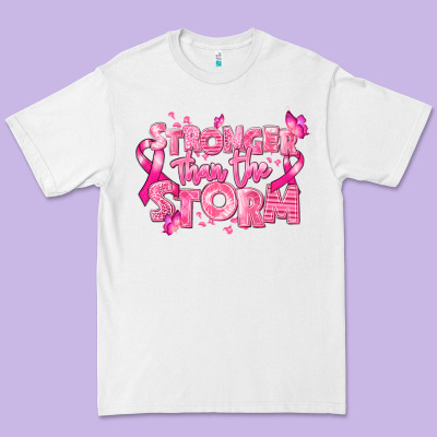 Stronger Than The Storm Breast Cancer Premium Tee Designed By Ranaportraitstore