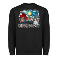 Black Happy Easter Heavyweight Sweatshirt - CowhideDigitalArt