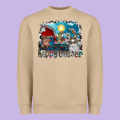Happy Easter Heavyweight Sweatshirt Designed By Cowhidedigitalart