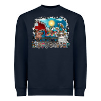 Navy Happy Easter Heavyweight Sweatshirt - CowhideDigitalArt