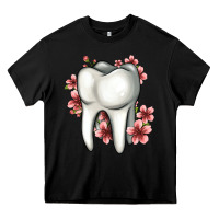 Black floral tooth Heavy Core Tee - Jasminsmagicworld