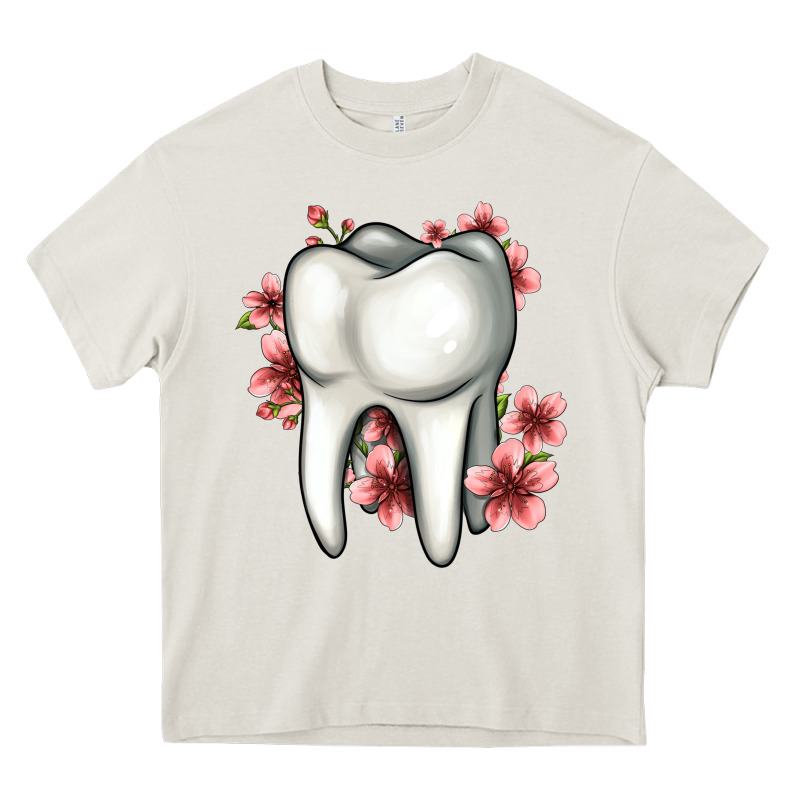 Floral Tooth Heavy Core Tee by Jasminsmagicworld | Teevron