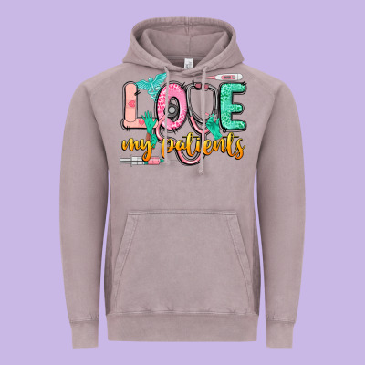 Love My Patients Vintage Hoodie Designed By Cowgirlartshop