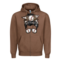 Chestnut baseball mom Zipper Hoodie - RacoonDesign